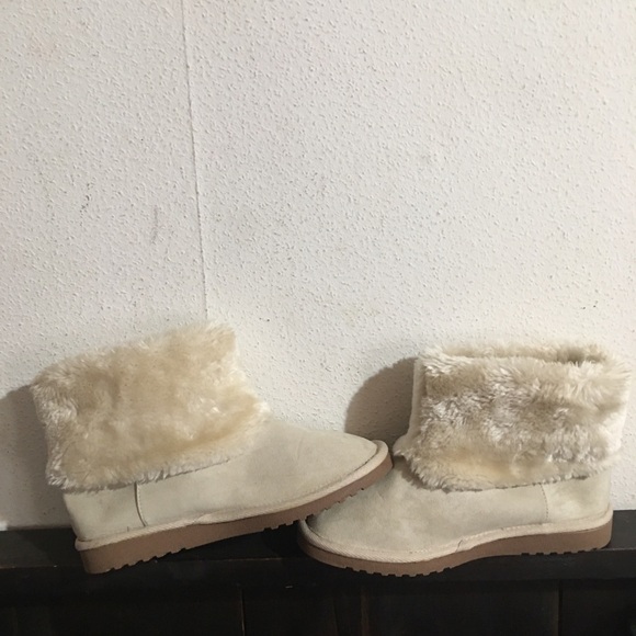 💚 BOGO Joe Boxer Cream Slip On Ankle Winter Boots: Size 7 - Picture 5 of 11